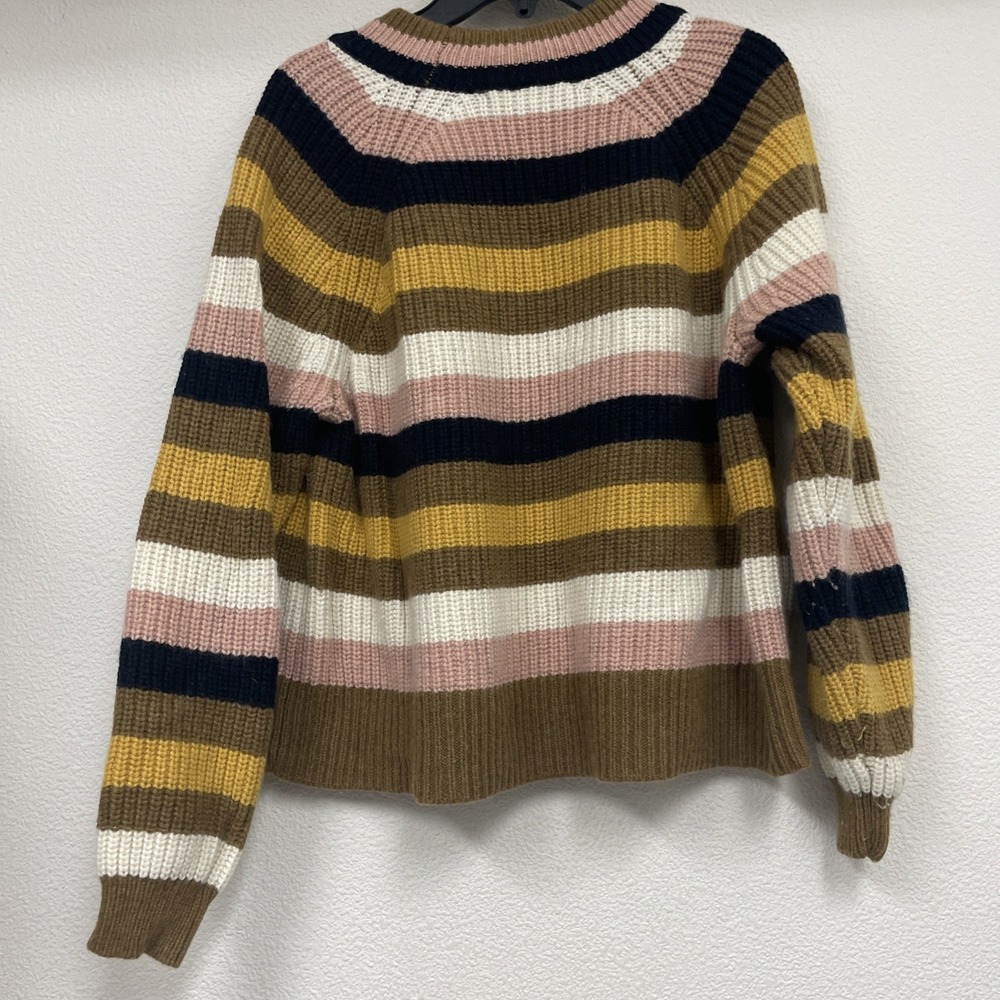 Madewell Merino Wool Blend Striped Crewneck Sweater XS K5438 Multi Color HO18 - Picture 2 of 6